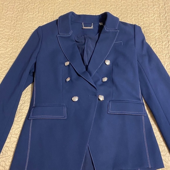 “TAHARI” Double Breasted Contrast Blazer Jacket - Picture 6 of 16